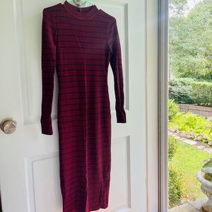 Abercrombie & Fitch Fitted Ribbed MIDI Dress Sz M